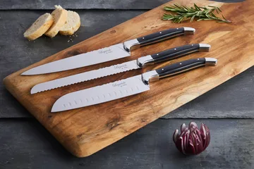 Laguiole By Hâws 3-piece chef's knife set - Black Wood - Hâws