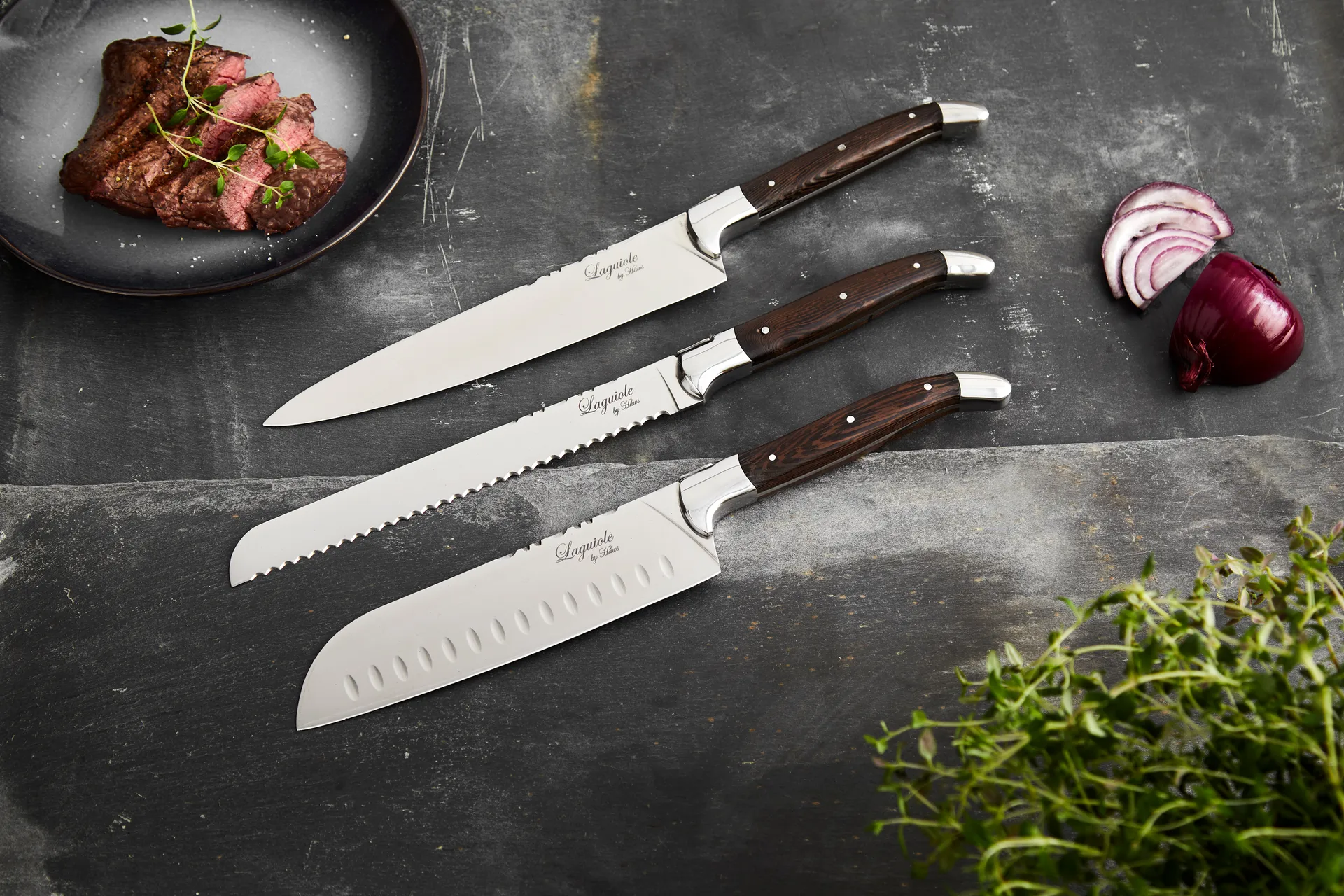 Laguiole By Hâws 3-piece chef's knife set, Wenge Hâws