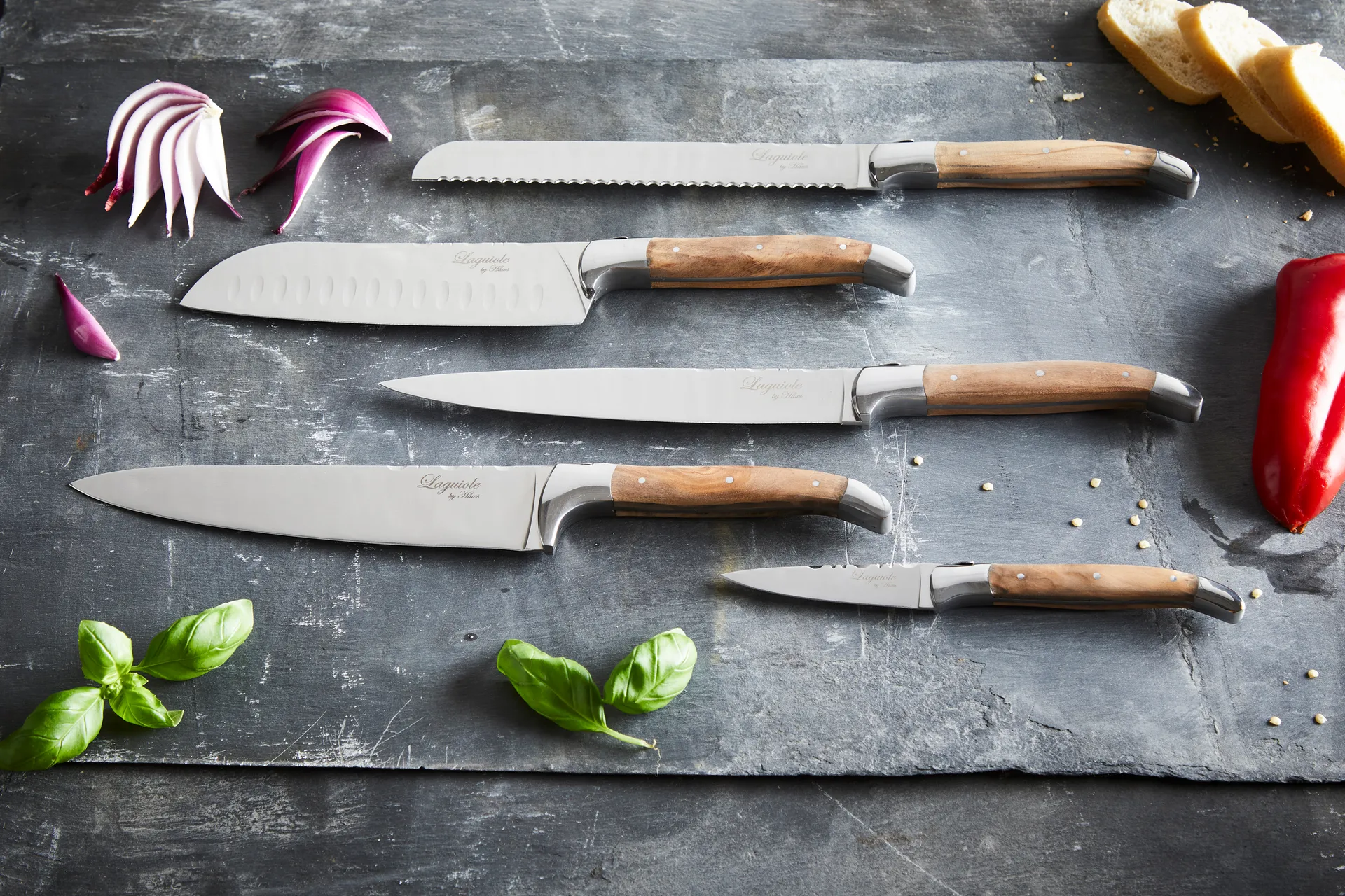 Laguiole By Hâws 5-piece kitchen knife set, Olive Hâws