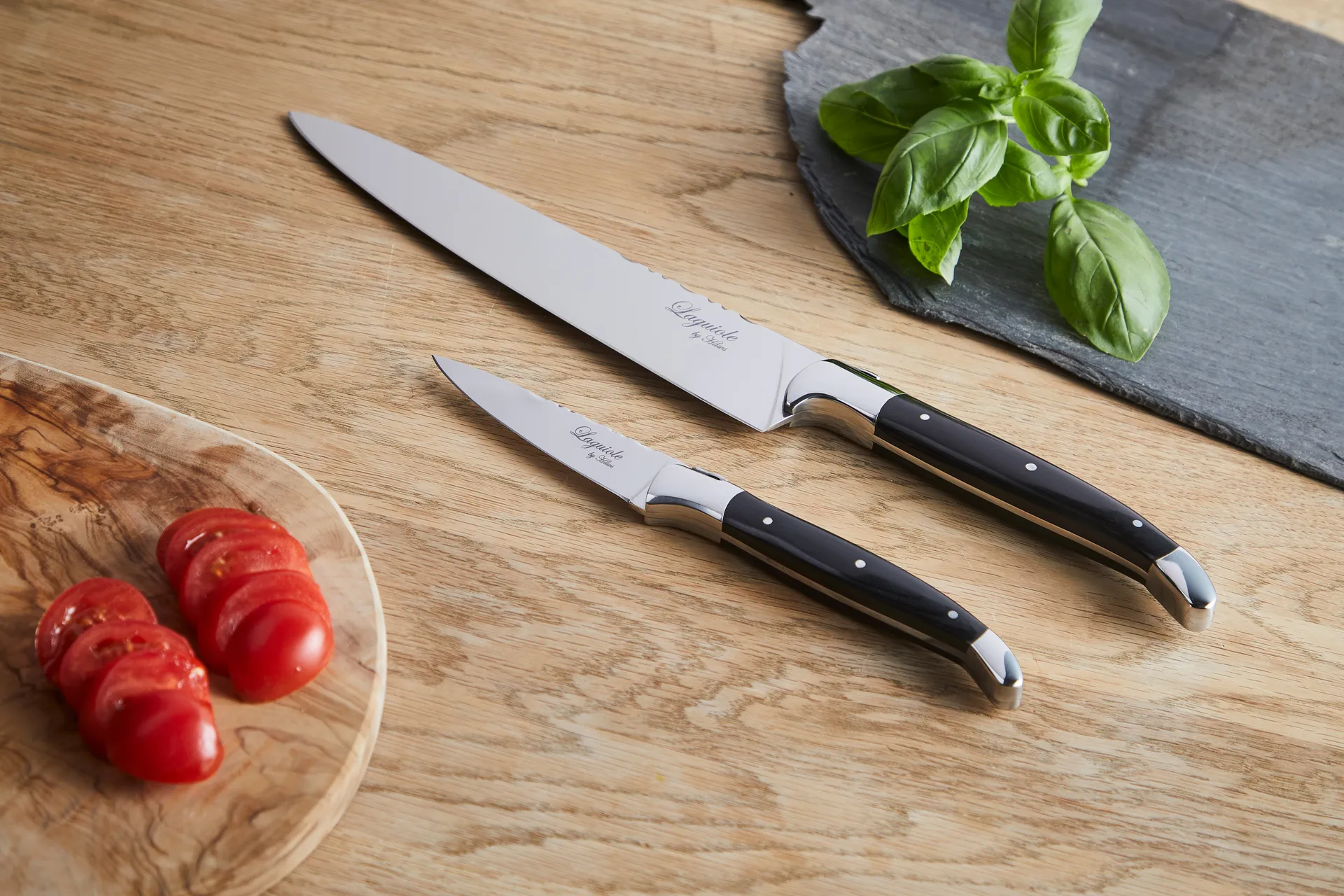 Laguiole By Hâws bowl & chef's knife set 2-piece, Black Wood Hâws