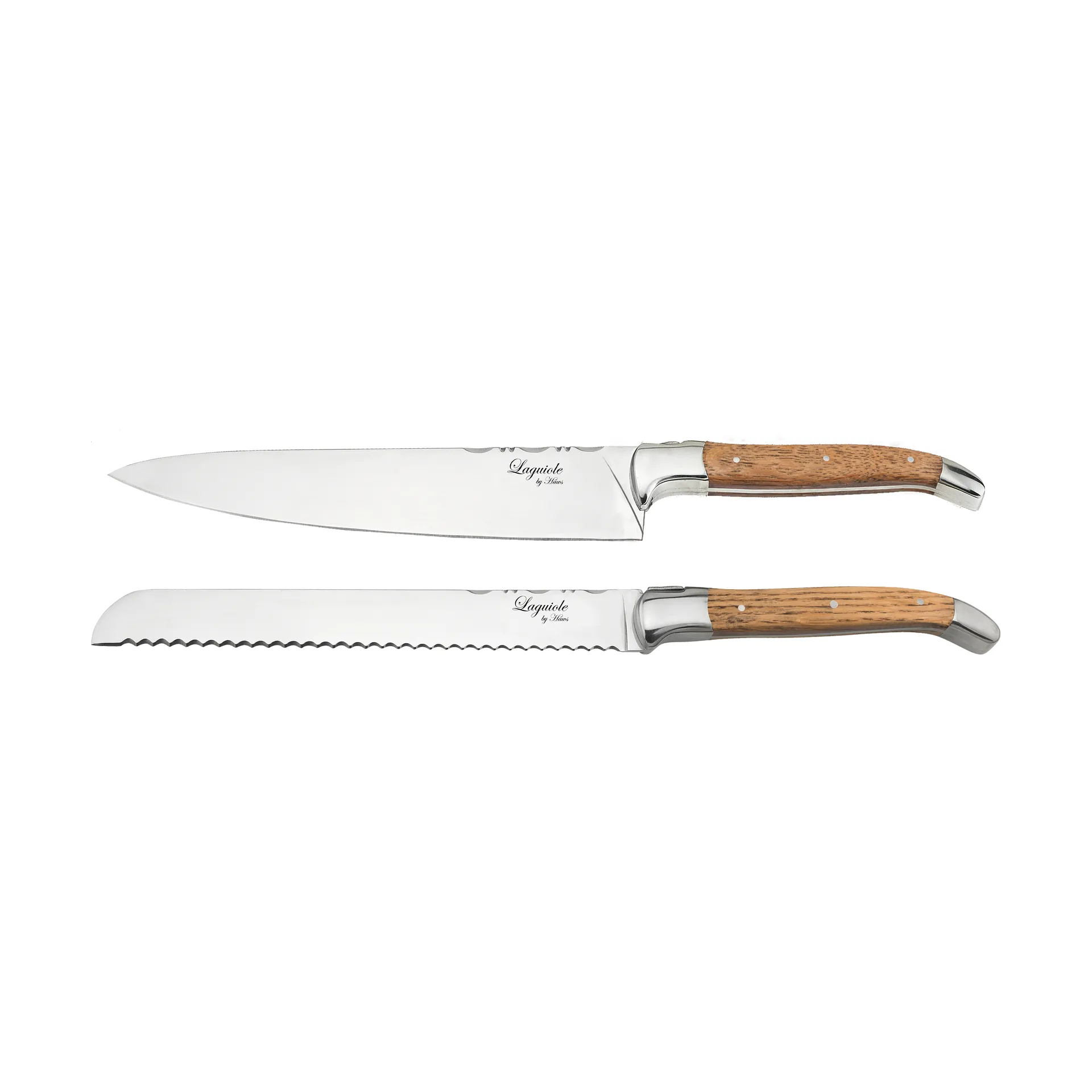 Laguiole By Hâws bread & chef knife set 2-piece, Oak Hâws
