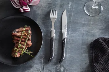 Laguiole By Hâws grill knife 6-pack - Black Wood - Hâws