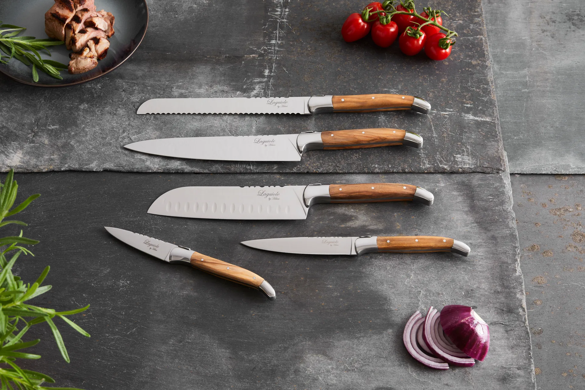Laguiole By Hâws knife set 5-piece, Olive Hâws