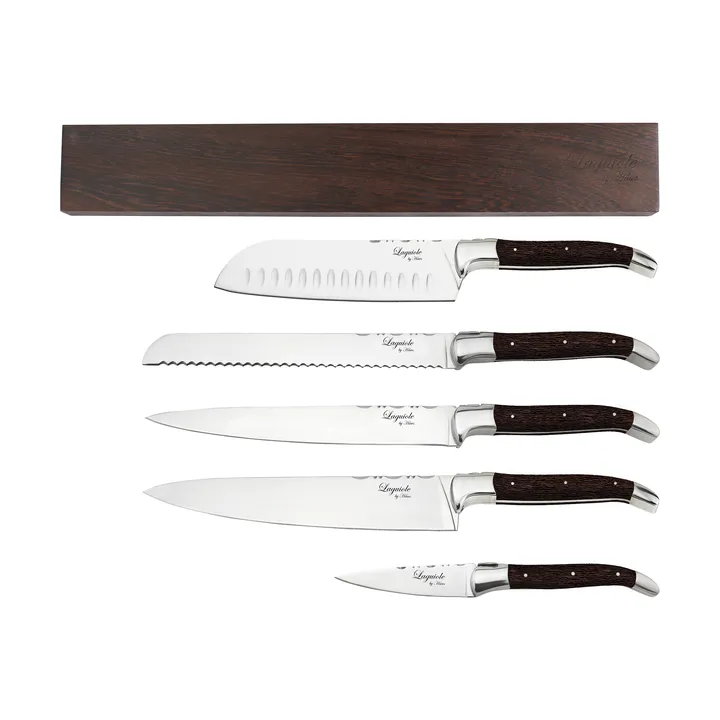 Laguiole by Hâws knife set with magnetic strip 6-piece - Wenge - Hâws