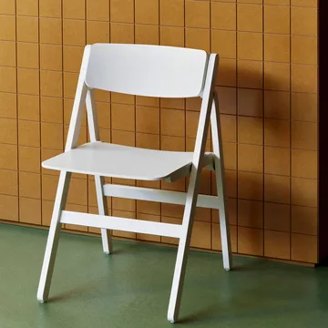 Backflip Chair chair - Cream white lacquered beech - HAY