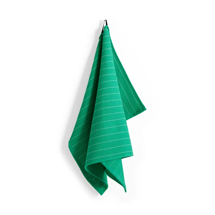 Canteen cotton kitchen towel 52x80 cm - Emerald pinstripe - HAY