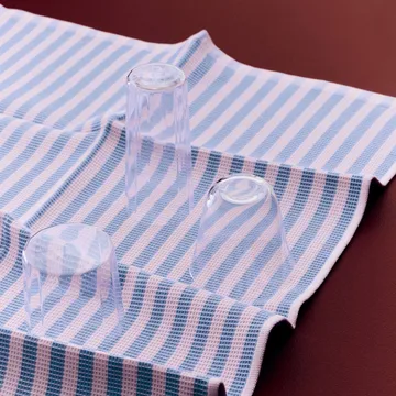 Canteen cotton kitchen towel 52x80 cm - Sky blue-light pink block stripe - HAY