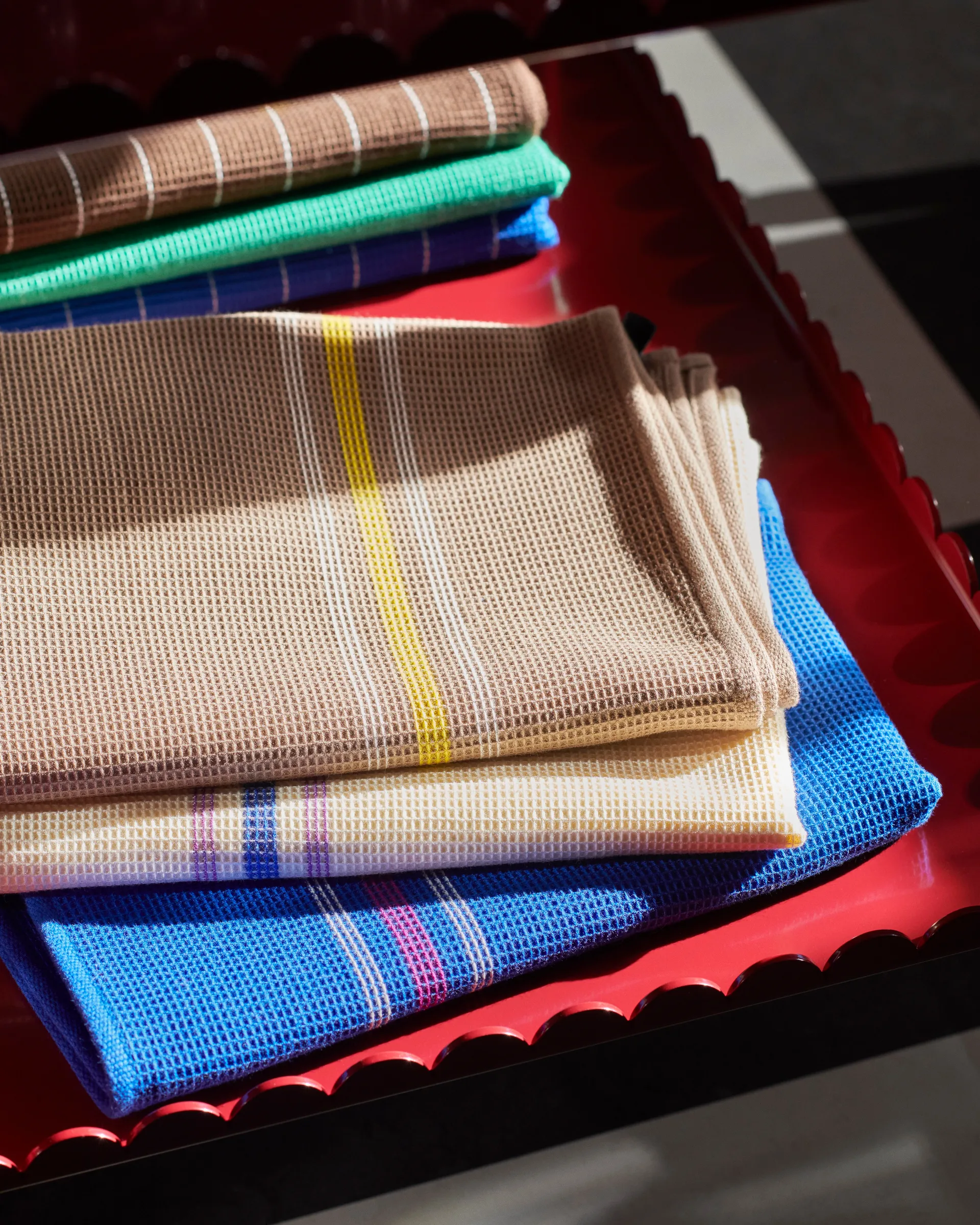 Canteen kitchen towel 52x80 cm, Cream/blue HAY