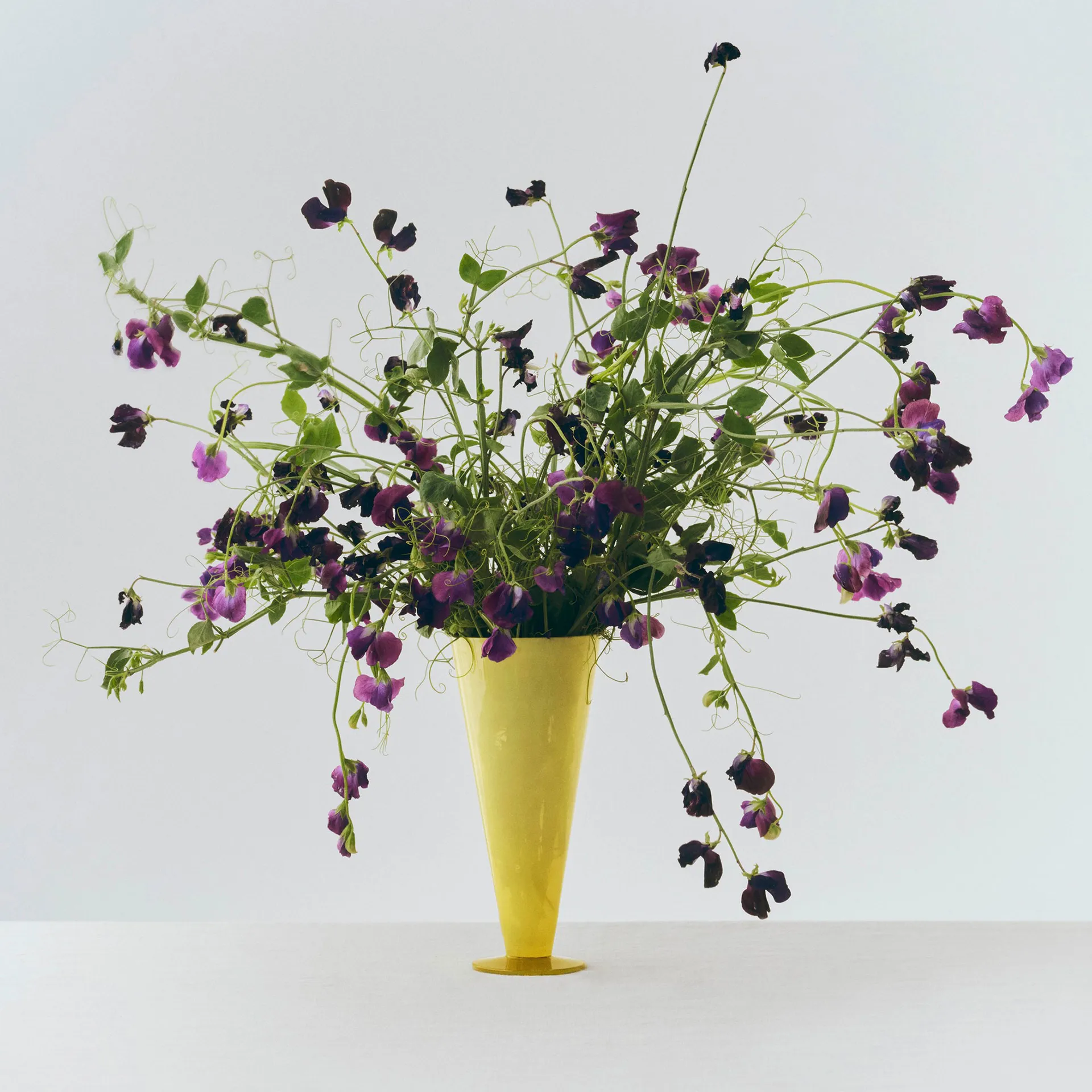 Conical vase, Yellow-lime green, large HAY