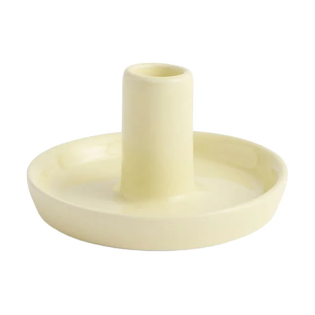 Disc candleholder, Lime white, Ø7x4 cm HAY