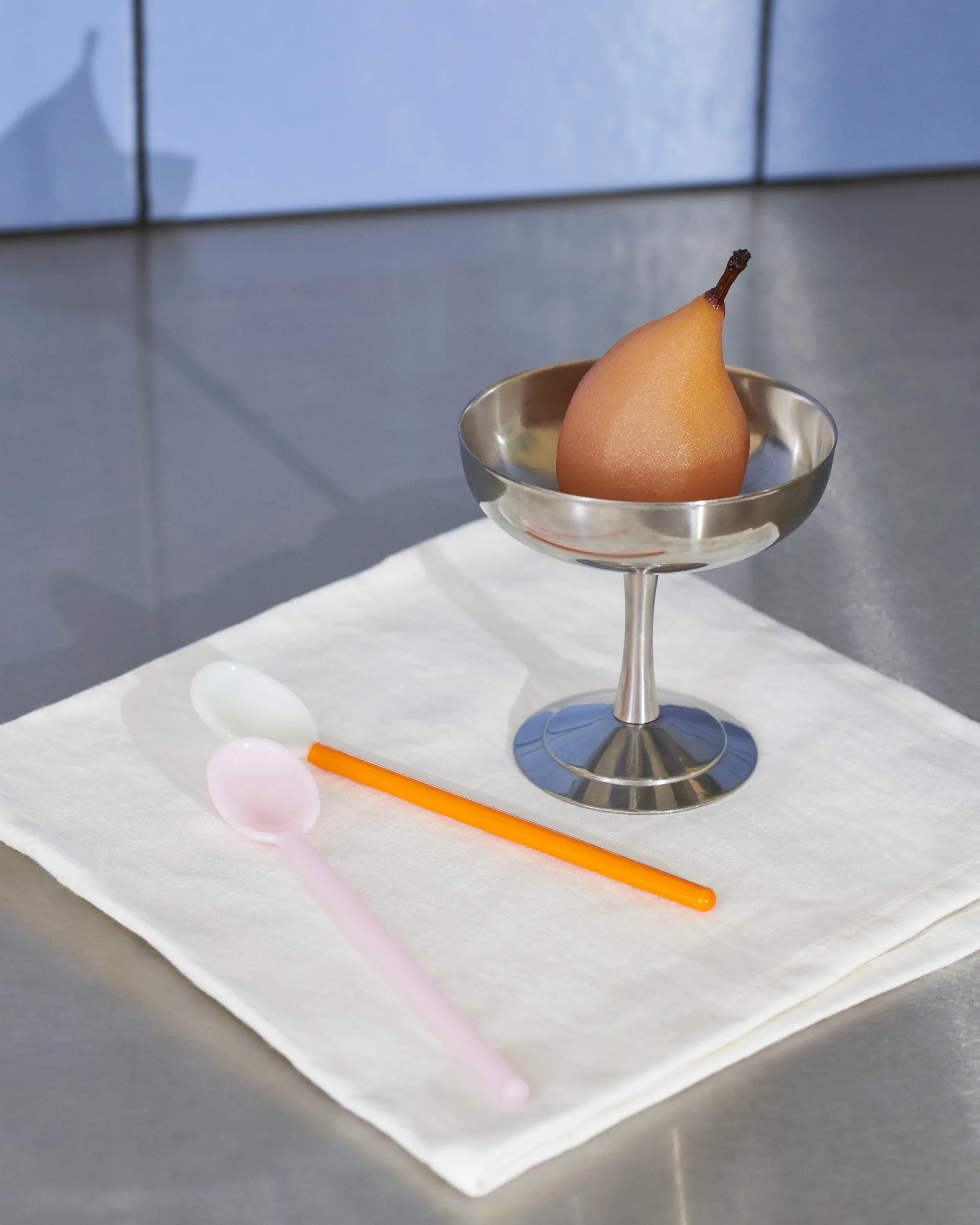 Duo glass spoons 2-pack, Light pink-bright orange HAY