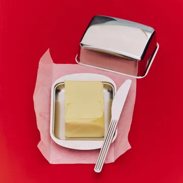 Essential Steel butter dish - Stainless steel, 10x17 cm - HAY
