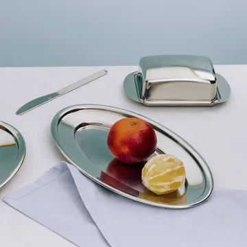 Essential Steel butter dish - Stainless steel, 10x17 cm - HAY