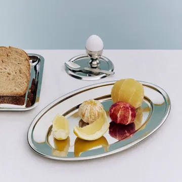 Essential Steel serving platter - Stainless steel oval Large - HAY