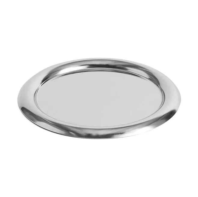 Essential Steel serving platter, Stainless-steel round small HAY