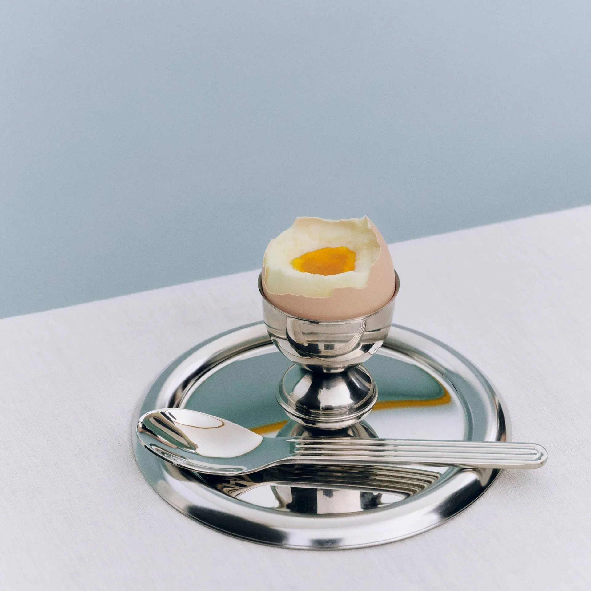 Essential Steel serving platter, Stainless-steel round small HAY