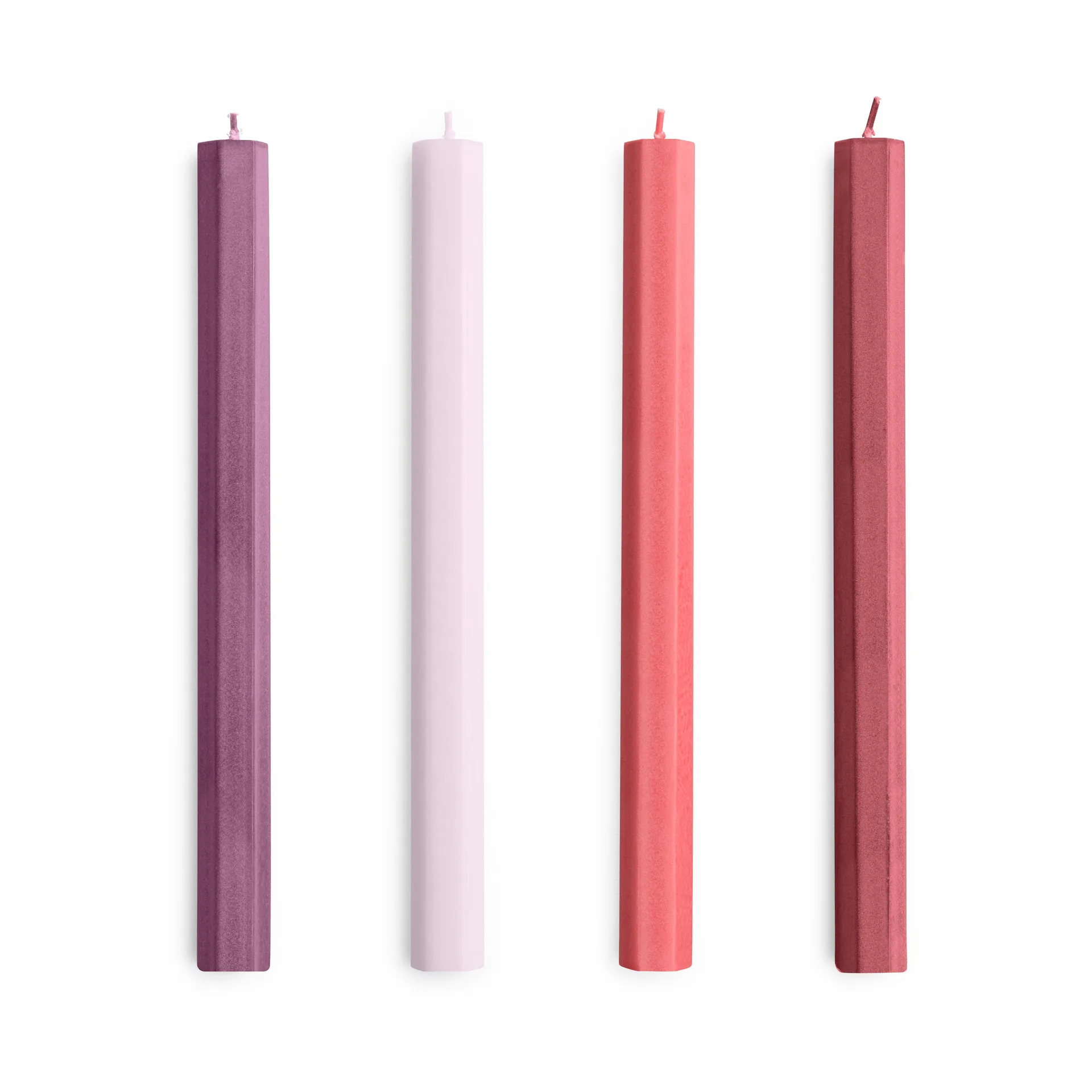 Hexagon Candle light mix 4-pack, Reds-bordeaux HAY