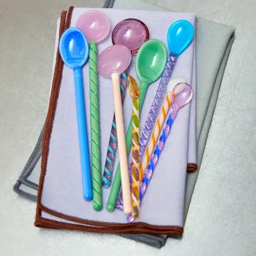 Mono glass spoon 2-pack - sky blue-green - HAY
