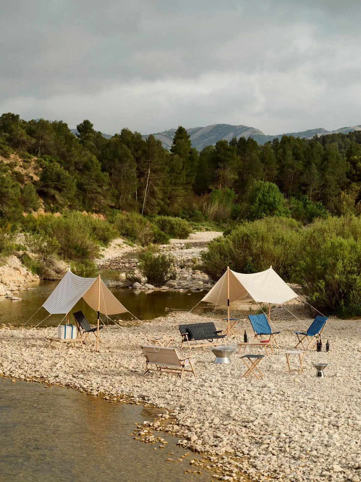 Outdoor Market cooler bag, Blue-beige HAY
