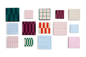Pattern Lunch napkin 33x33 cm 20-pack - Light pink-red grid - HAY