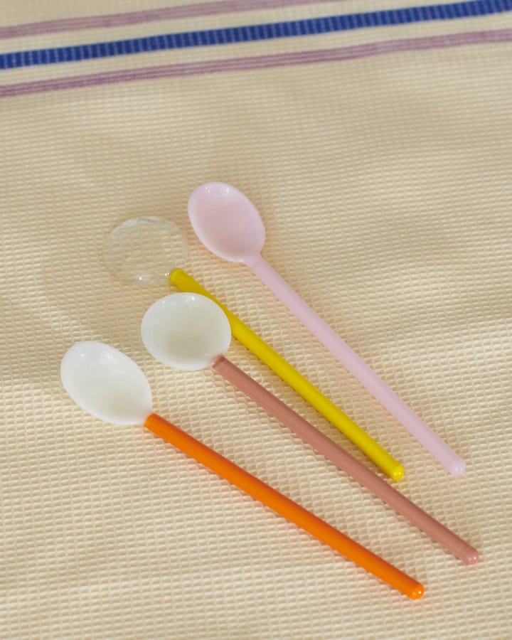 Round glass spoon 2-pack, Bright yellow-brown HAY