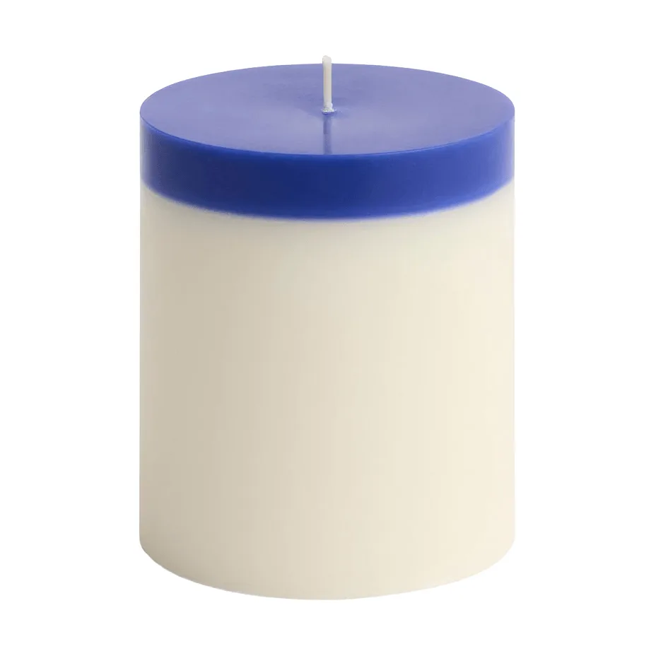 Silo Candle pillar candle, Ivory-royal blue, Ø9.5x11 cm HAY