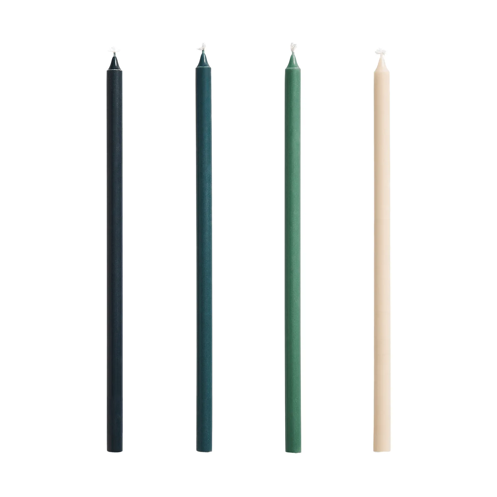Slim candles 4-pack, Green-dark green HAY