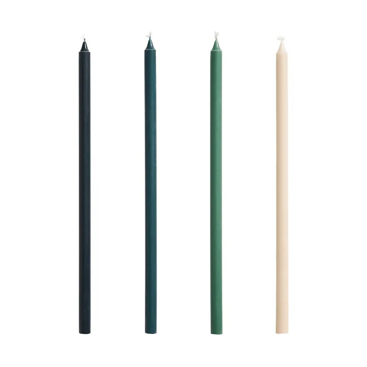 Slim candles 4-pack - Green-dark green - HAY