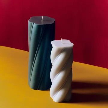 Soft Serve Candle pillar candle - Dark teal, Ø9.5x24.5 cm - HAY