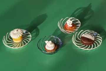 Spin saucer Ø11 cm 2-pack - Clear-white rand - HAY
