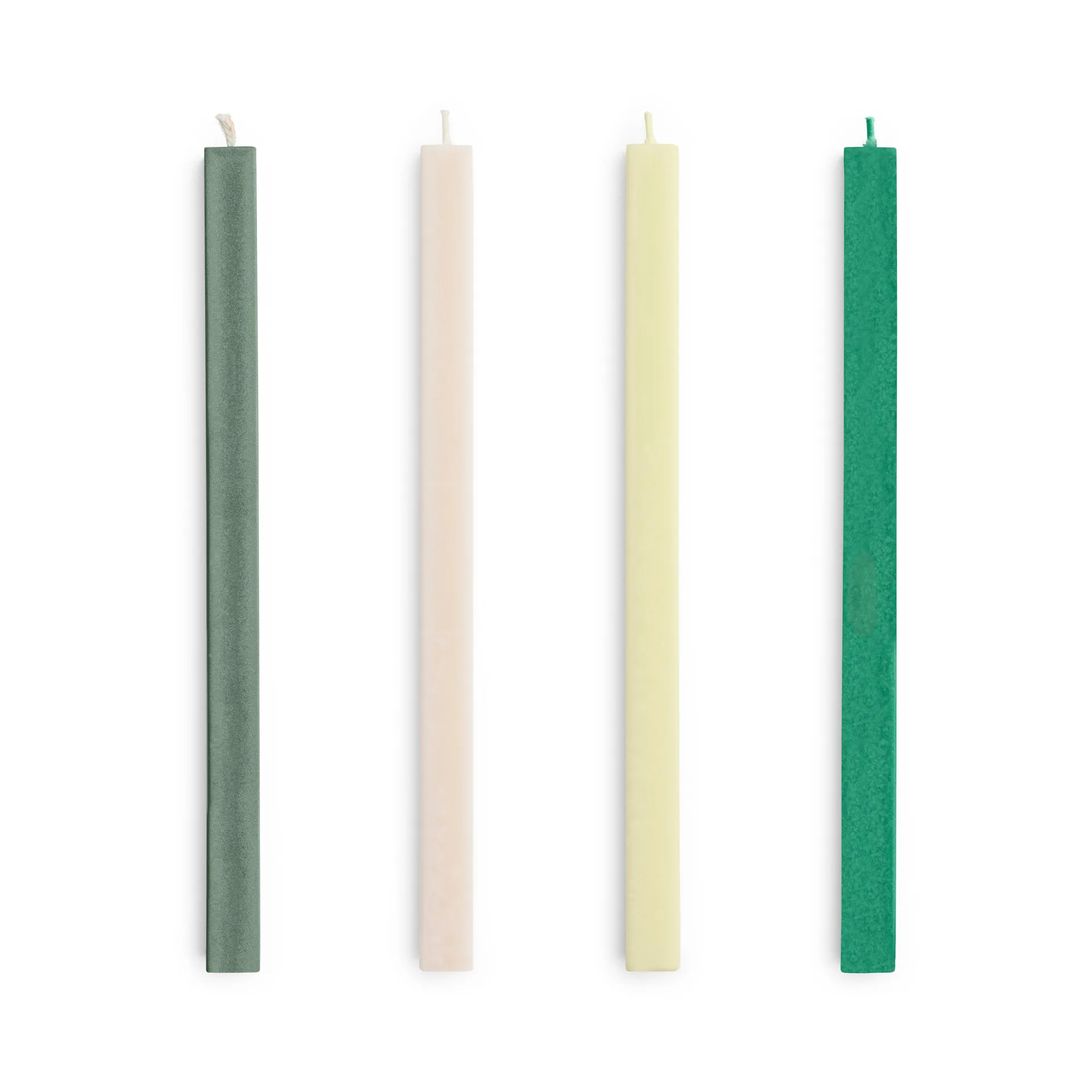 Square Candle light mix 4-pack, Greens-whites HAY