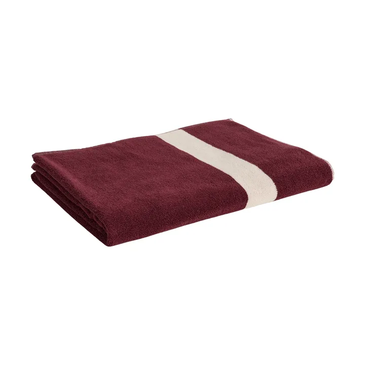 Stripe towel - Burgundy, 100x150 cm - HAY