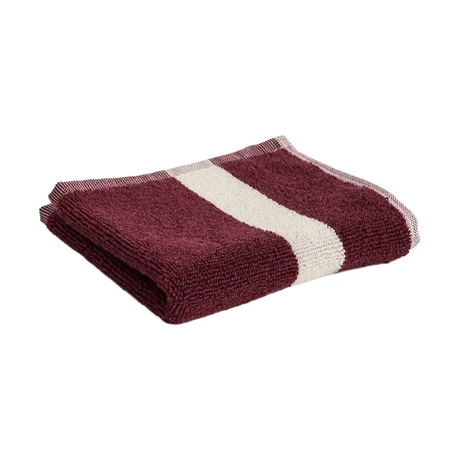 Stripe towel - Burgundy, 30x30 cm - HAY