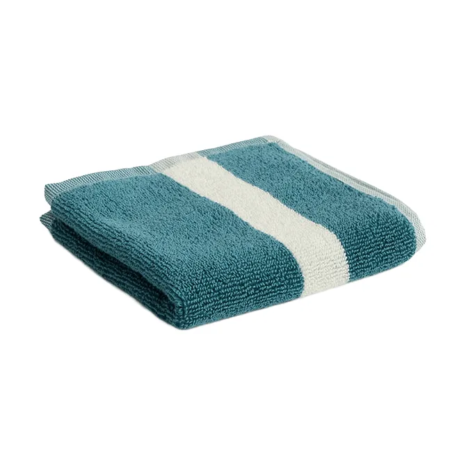 Stripe towel, Petrol blue, 30x30 HAY