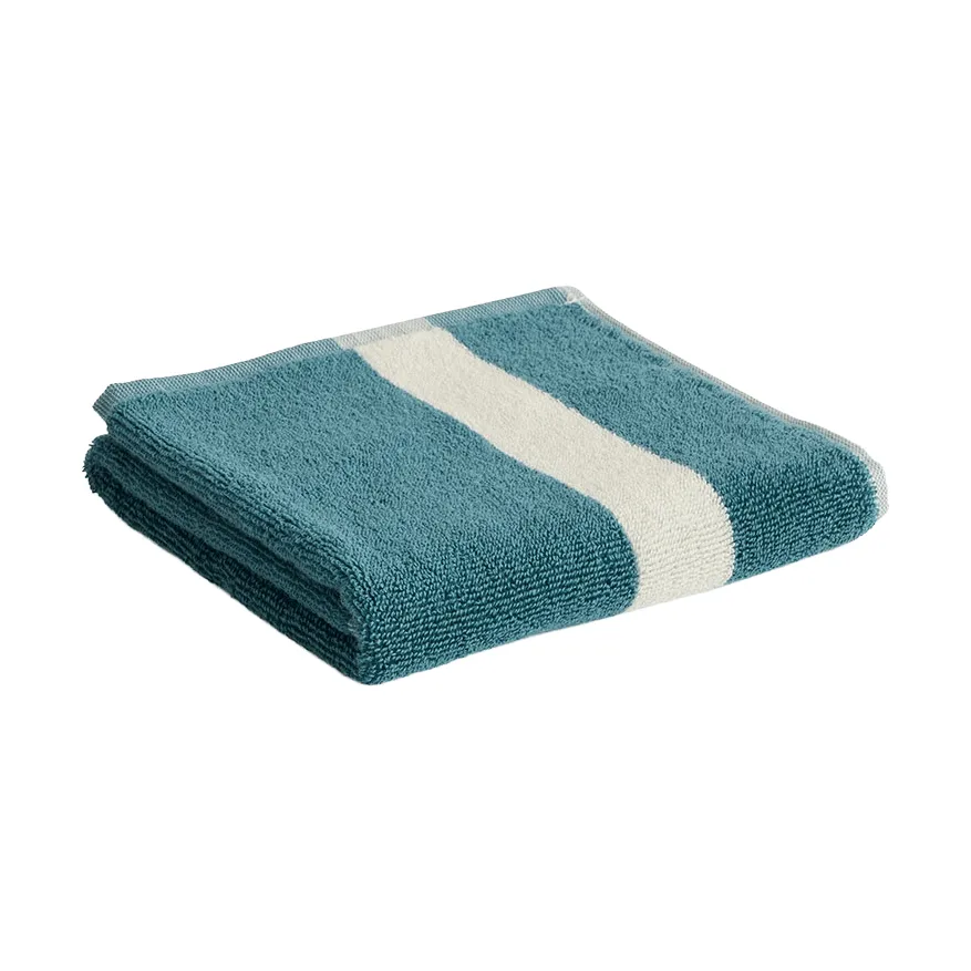 Stripe towel, Petrol blue, 40x60 cm HAY