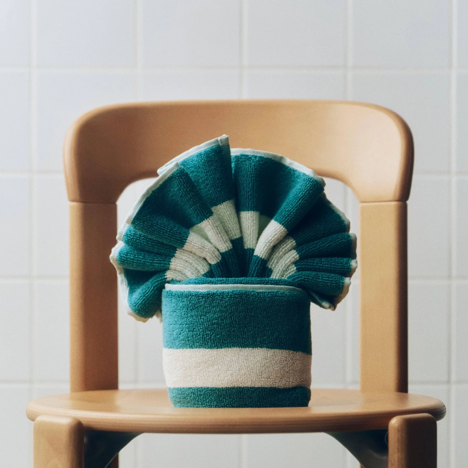 Stripe towel, Petrol blue, 40x60 cm HAY