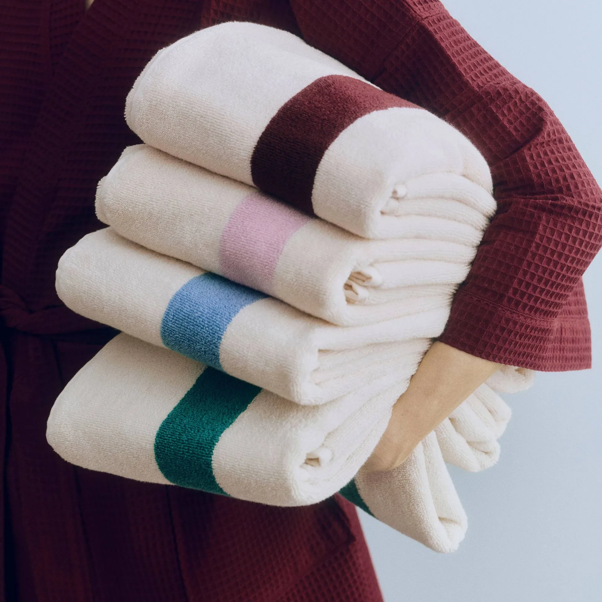 Stripe towel, Petrol blue, 70x140 cm HAY