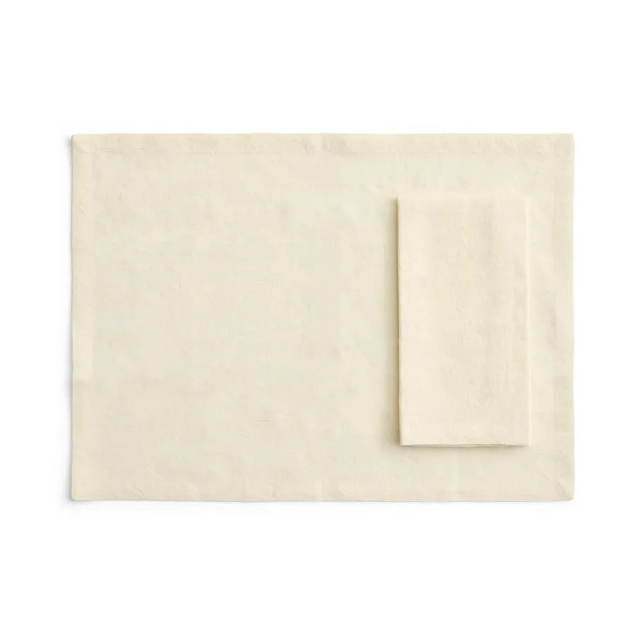 Tavolo placemat/napkin 4-pack, Soft yellow HAY