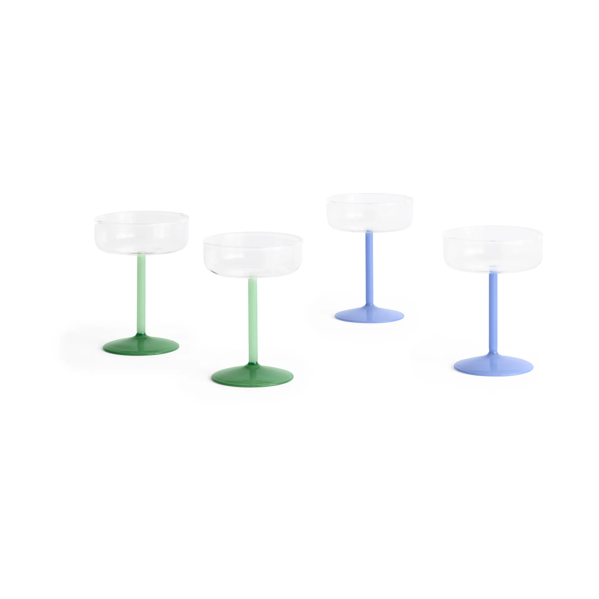 Tint coupe glasses 20 cl 2-pack, Clear-jade light blue HAY