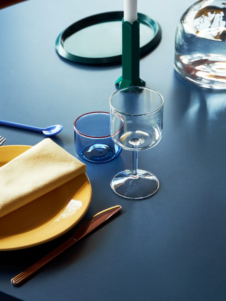 Tint glass 20 cl 2-pack, Light blue-red border HAY