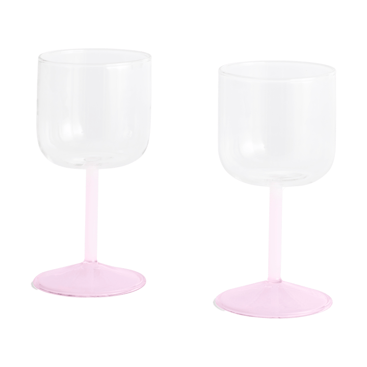 Tint wine glass 25 cl 2-pack - Clear-jade light pink-light pink - HAY