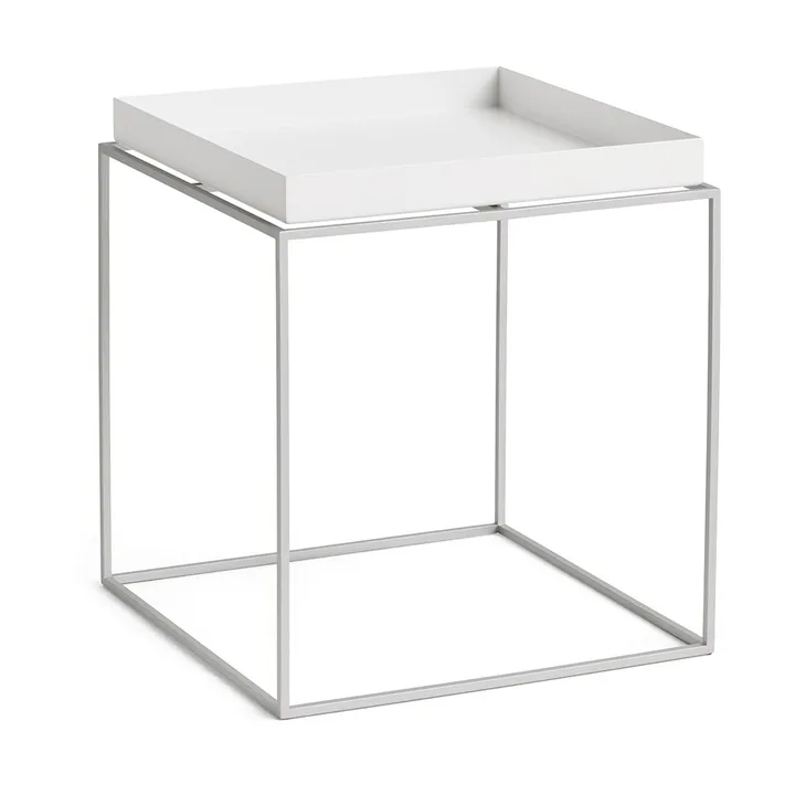 Tray Table medium side table - White-silicone grey, 40x40x44 cm - HAY