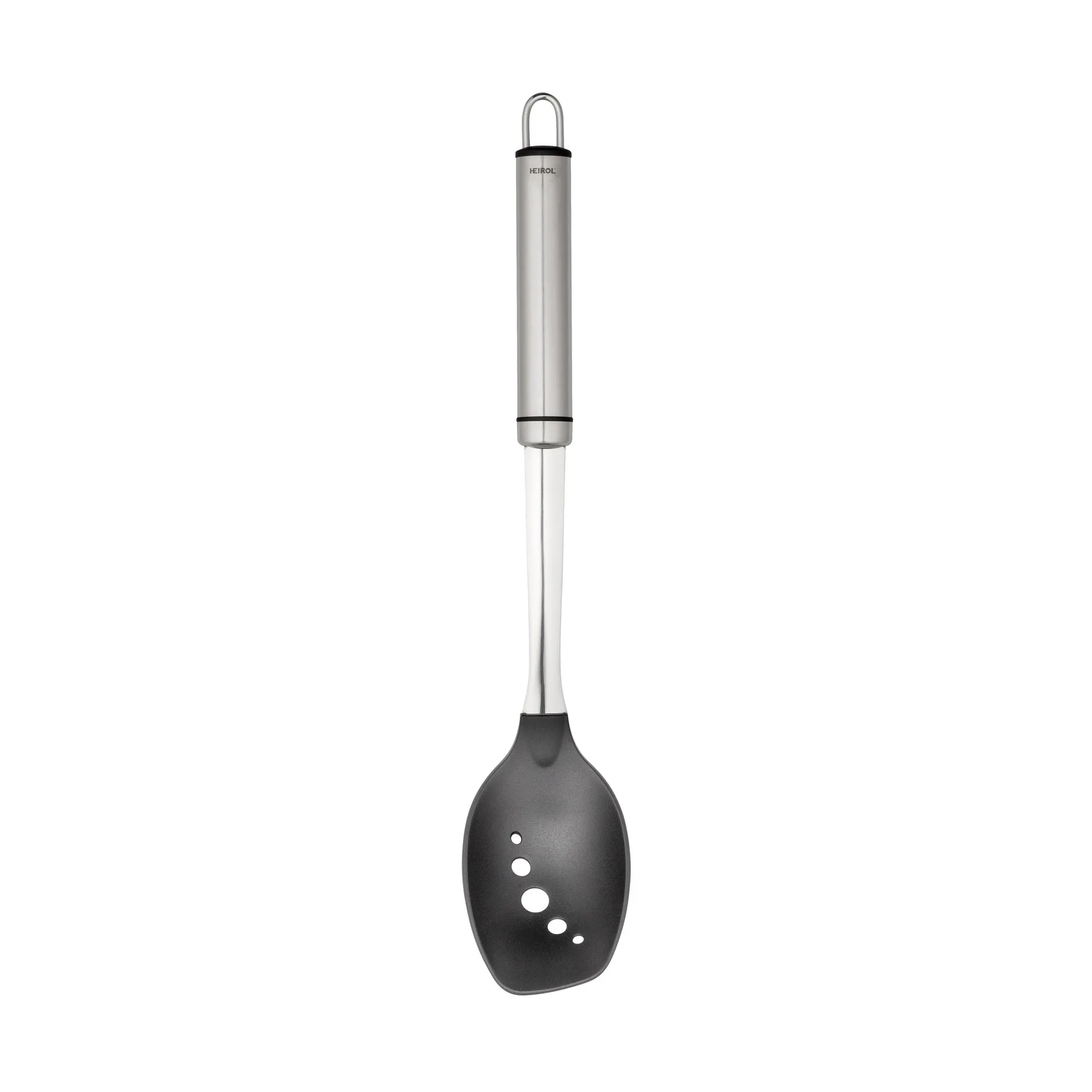 Heirol Steely perforated serving spoon nylon head, Black-stainless steel Heirol