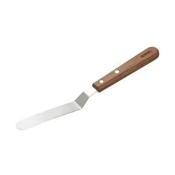 Palette knife with angled wooden handle - Rosewood-stainless steel - Heirol