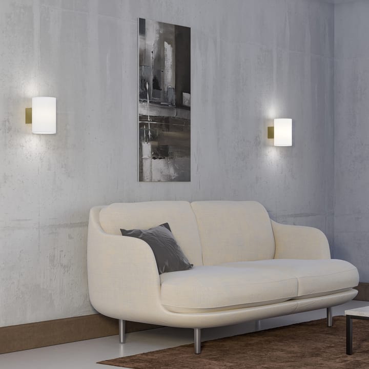 Evoke wall lamp large, Satin brass-opal glass Herstal