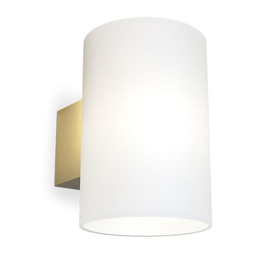 Evoke wall lamp large, Satin brass-white glass Herstal