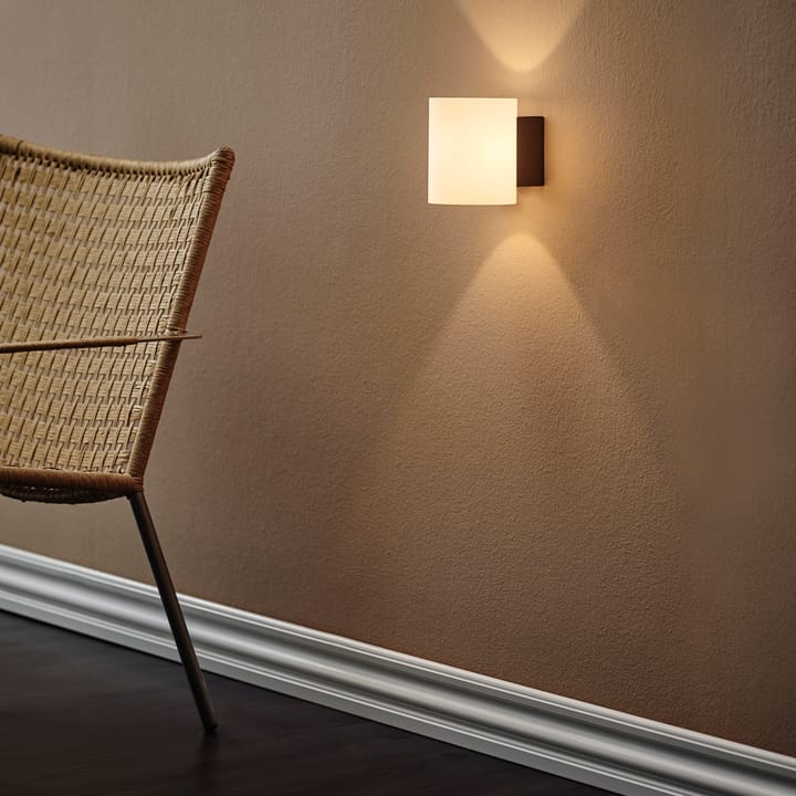 Evoke wall lamp small, anthracite grey-white glass Herstal