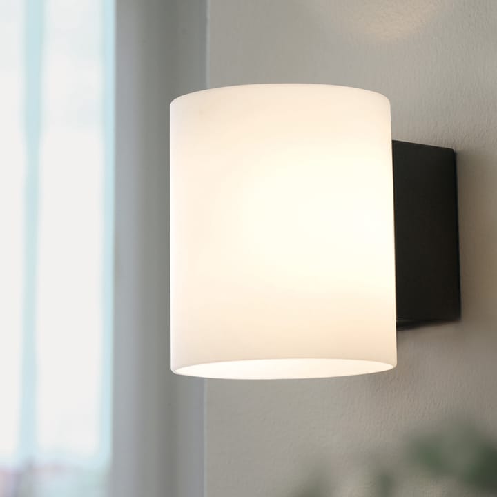 Evoke wall lamp small, anthracite grey-white glass Herstal
