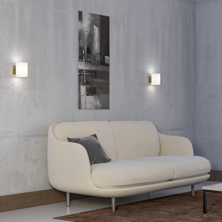 Evoke wall lamp small, Satin brass-opal glass Herstal
