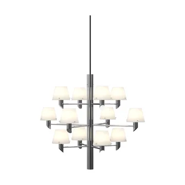 Gil Crown 12 Chandelier - Chrome–opal glass - Herstal
